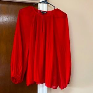 Express red pleated top